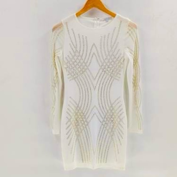 White and Gold Women's Dress - Picture 1 of 5
